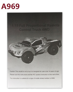 Wltoys A969 A969-A A969-B RC Car spare parts English manual book (A969)  Wltoys A969 A969-A A969-B RC Car spare parts English manual book (A969)