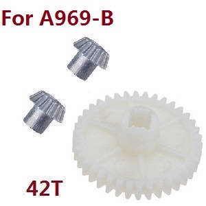 Wltoys A969 A969-A A969-B RC Car spare parts reduction gear + driving gear (Metal) for A969-B - Click Image to Close