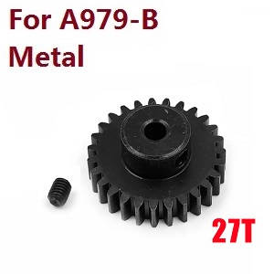 Wltoys A979 A979-A A979-B RC Car spare parts motor gear (Black Metal) for A979-B - Click Image to Close