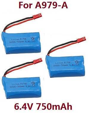 Wltoys A979 A979-A A979-B RC Car spare parts 6.4V 750mAh battery 3pcs (For A979-A)