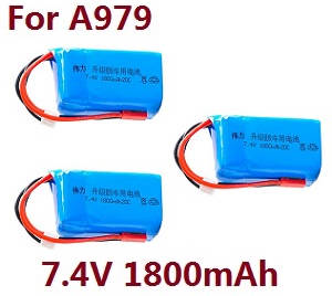 Wltoys A979 A979-A A979-B RC Car spare parts 7.4V 1800mAh battery 3pcs (For A979)