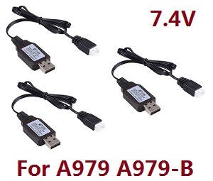 Wltoys A979 A979-A A979-B RC Car spare parts USB charger wire 7.4V 3pcs