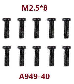 Wltoys A979 A979-A A979-B RC Car spare parts screws M2.5*8 A949-40 - Click Image to Close