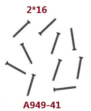 Wltoys A979 A979-A A979-B RC Car spare parts screws 2*16 A949-41 - Click Image to Close