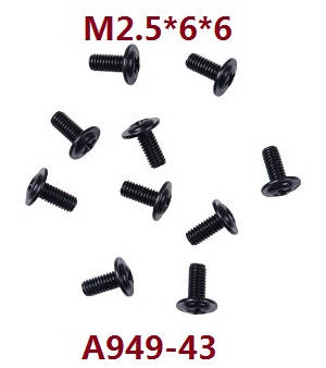 Wltoys A979 A979-A A979-B RC Car spare parts screws M2.5*6*6 A949-43