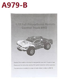 Wltoys A979 A979-A A979-B RC Car spare parts English manual book (A979-B)