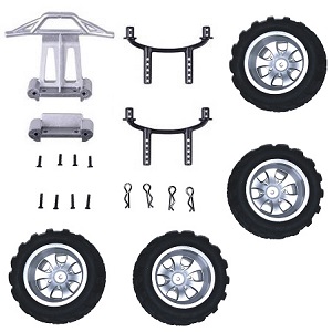 Wltoys A979 A979-A A979-B RC Car spare parts front and rear crashproof + shell column + R shape buckle and tires set - Click Image to Close