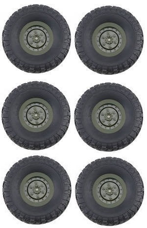 WPL B-16 B-16R B16-1 RC Military Truck Car spare parts tires 6pcs (Green) - Click Image to Close