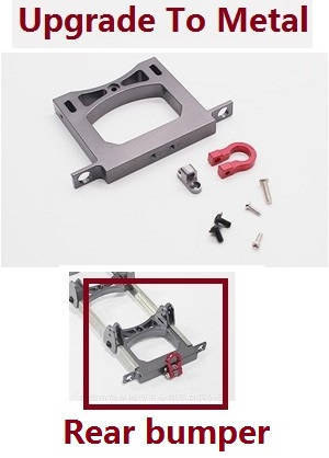 WPL B-16 B-16R B16-1 RC Military Truck Car spare parts rear bumper (Metal) Titanium color