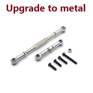 WPL B-16 B-16R B16-1 RC Military Truck Car spare parts connect steering rod set (Metal) Silver