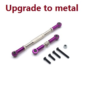 WPL B-16 B-16R B16-1 RC Military Truck Car spare parts connect steering rod set (Metal) Purple