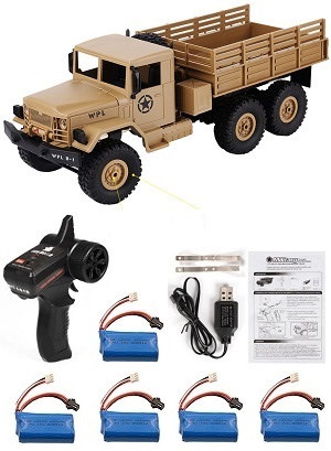WPL B-16 RC Military Truck Car with 5 battery RTR Yellow
