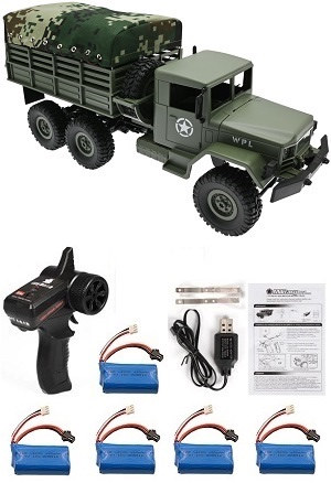 WPL B16-1 RC Military Truck Car with 5 battery RTR Green