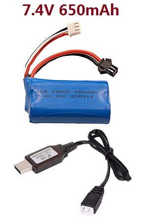 WPL B-16 B-16R B16-1 RC Military Truck Car spare parts 7.4V 650mAh battery + USB wire - Click Image to Close