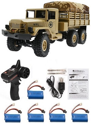 WPL B16-1 RC Military Truck Car with 5 battery RTR Yellow