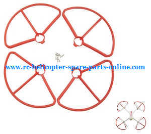 MJX Bugs 2 B2C B2W RC quadcopter spare parts outer protection frame set (Red) - Click Image to Close