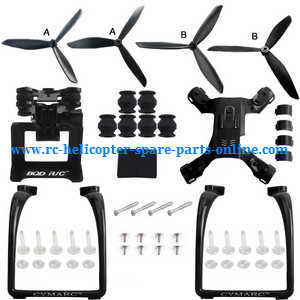 MJX Bugs 2 B2C B2W RC quadcopter spare parts Upgrade set (3-leaf blades + undercarriage + camera plateform)[Black]