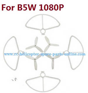 MJX Bugs 5W B5W RC Quadcopter spare parts protection frame + 3-leaf main blades (White)