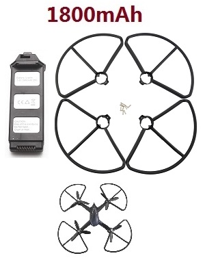 *** Deal *** JJRC JJPRO X5 X5P RC Drone Quadcopter spare parts 1800mAh battery + Black upgrade protection frame set