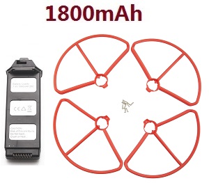 *** Deal *** MJX Bugs 5W B5W RC Quadcopter spare parts 1800mAh battery + Red upgrade protection frame set