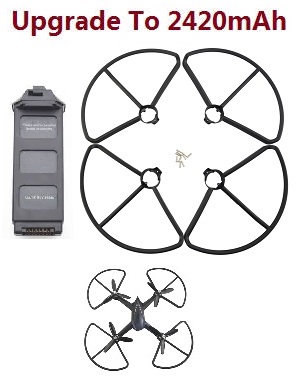 *** Deal *** JJRC JJPRO X5 X5P RC Drone Quadcopter spare parts 2420mAh battery + Black upgrade protection frame set