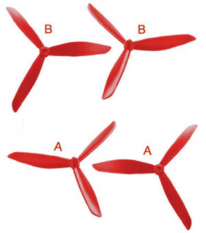 Bayangtoys X16 RC quadcopter drone spare parts upgrade 3-leaf main blades (Red) - Click Image to Close