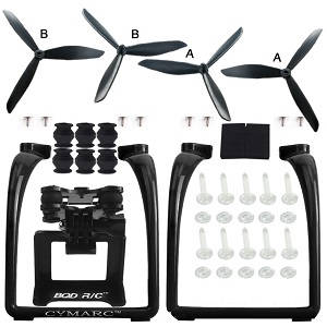 Bayangtoys X16 RC quadcopter drone spare parts upgrade 3-leaf main blades + Undercarriage + camera plateform set (Black)