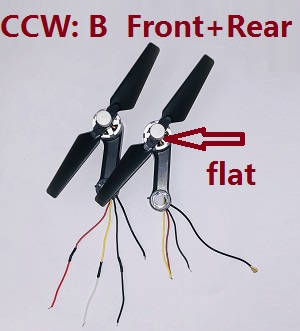 MJX B7 Bugs 7 RC drone quadcopter spare parts side bar motor set with B blades (CCW: B Front and Rear)