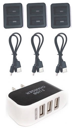 MJX B7 Bugs 7 RC drone quadcopter spare parts 3-In-1 USB charger adapter + 3* USB charger wire and box - Click Image to Close