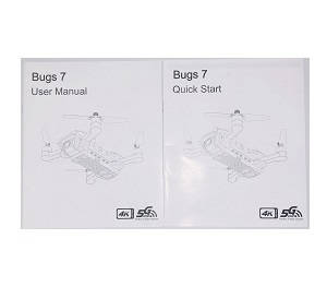 MJX B7 Bugs 7 RC drone quadcopter spare parts English manual book - Click Image to Close