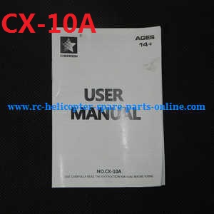 cheerson cx-10 cx-10a cx-10c cx10 cx10a cx10c quadcopter spare parts english manual instruction book (CX-10A) - Click Image to Close
