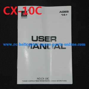 cheerson cx-10 cx-10a cx-10c cx10 cx10a cx10c quadcopter spare parts english manual instruction book (CX-10C) - Click Image to Close