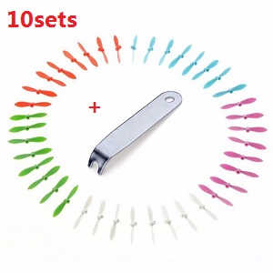 Cheerson CX-10D CX-10DS quadcopter spare parts main blades (10 sets) + Wrench - Click Image to Close