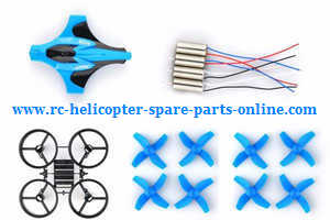 E010S E010C quadcopter spare parts main blades 2sets + main frame + upper cover + 4*main motors - Click Image to Close