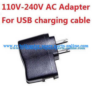 E010S E010C quadcopter spare parts 110V-240V AC Adapter for USB charging cable - Click Image to Close