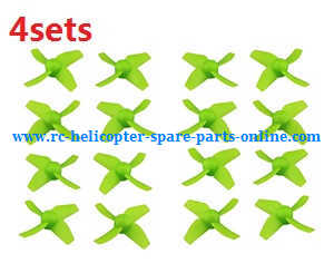 E010S E010C quadcopter spare parts main blades (Green) 4sets - Click Image to Close