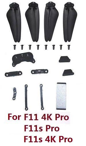 SJRC F11 series RC Drone spare parts main blades with small fixed parts set and screws (Only for F11 4K Pro, F11s Pro, F11s 4K Pro) - Click Image to Close