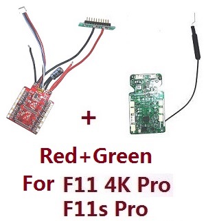 SJRC F11 series RC Drone spare parts PCB receiver and power board (Only for F11 4K Pro and F11s Pro) Red+Green - Click Image to Close