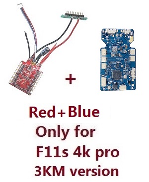 SJRC F11 series RC Drone spare parts PCB receiver and power board (Only for F11s 4K Pro) Red+Blue - Click Image to Close