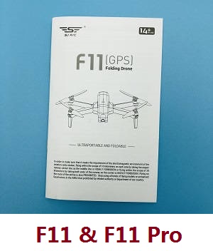 SJRC F11 series RC Drone spare parts English manual book (Only for F11 & F11 Pro)