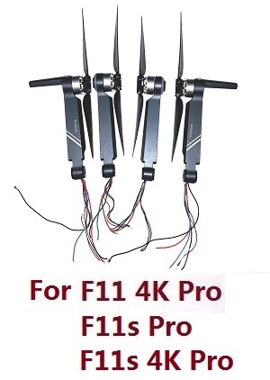 SJRC F11 series RC Drone spare parts side motors bar set + main blades (Only for F11 4K Pro, F11s Pro, F11s 4K Pro) - Click Image to Close