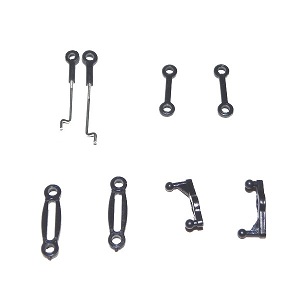 SYMA F3 helicopter spare parts connect buckle set (upper + lower + "servo" connect buckle (1x short + 1x long) + shoulder fixed parts total 8PCS) - Click Image to Close