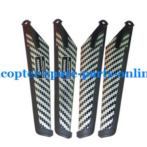 MJX F39 F639 RC helicopter spare parts main blades (2x upper + 2x lower) - Click Image to Close