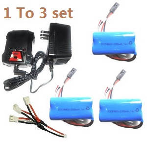 MJX F39 F639 RC helicopter spare parts 1 to 3 charger set + 3*7.4V 2200mAh battery set - Click Image to Close