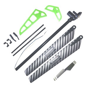 MJX F45 F645 helicopter spare parts main propellers + tail set green color - Click Image to Close