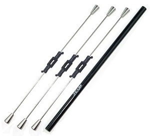 MJX F45 F645 helicopter spare parts balance bar 3pcs + tail big pipe - Click Image to Close