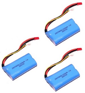 MJX F45 F645 helicopter spare parts battery 7.4v 2200mAh red JST plug 3pcs - Click Image to Close