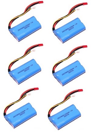MJX F45 F645 helicopter spare parts battery 7.4v 2200mAh red JST plug 6pcs - Click Image to Close