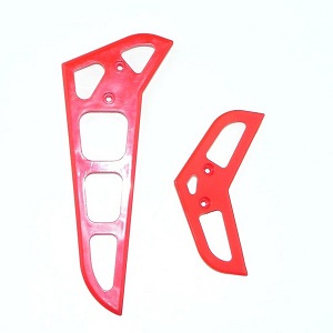 MJX F-series F45 F645 helicopter spare parts vertical and horizontal tail wing (Red) - Click Image to Close