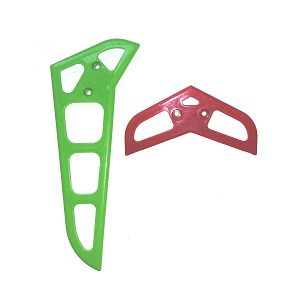 MJX F-series F45 F645 helicopter spare parts vertical and horizontal tail wing (Green + Red) - Click Image to Close